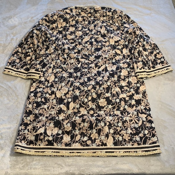 Floral Black and Cream Women's Dress - Picture 11 of 13